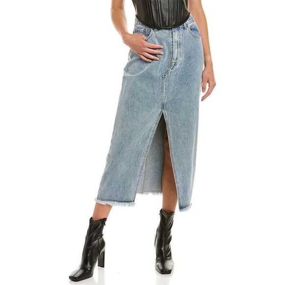 ENA Pelly Dresses & Skirts - ENA Pelly Boyfriend Denim Midi Skirt